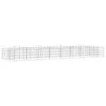 vidaXL Lit surélevé à gabions arqué 600x100x50 cm Fer galvanisé