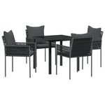 vidaXL Set de 3 Noir  Gris foncé Rattan PE Standard Robuste