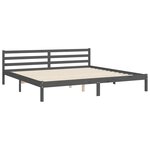 vidaXL Cadre de lit sans matelas gris 200x200 cm bois massif