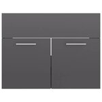 vidaXL Ensemble de meubles de salle de bain Gris brillant Aggloméré