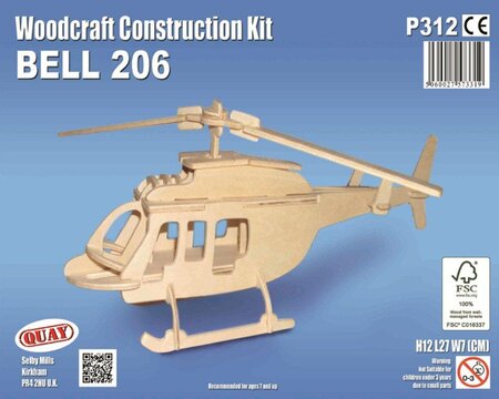 Maquette en bois Hélicoptère (Bell 206)