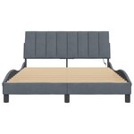 vidaXL Cadre de lit avec lumières LED gris foncé 140x200 cm velours