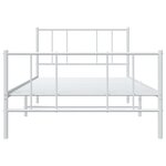vidaXL Cadre de lit métal sans matelas avec pied de lit blanc 90x190cm