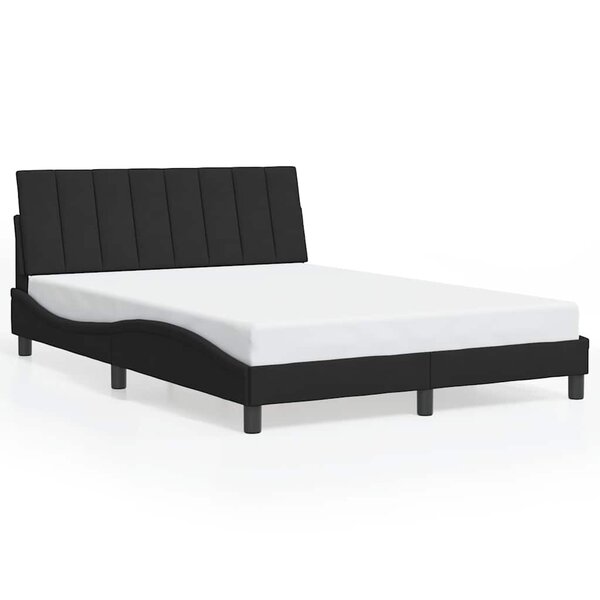 vidaXL Cadre de lit sans matelas Hanko noir 140x190 cm velours