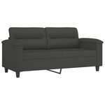 vidaXL Canapé 2 places avec oreillers et coussins Gris foncé 140 cm
