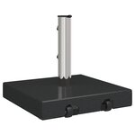 vidaXL Base de Parasol sur Roulettes avec Poignée Granit Noir 29 kg Carrée