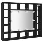 vidaXL Armoire à miroir à LED noir 91x15x76 5 cm