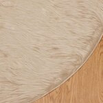 vidaXL Tapis en fausse Tafalla Beige Ø 100 cm Polyester