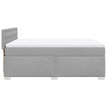 vidaXL Sommier à lattes de lit avec matelas Gris clair 160x200cm Tissu