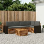 vidaXL Ensemble de canapé d'angle 6 Pièces Naturel et Anthracite