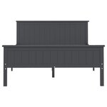 vidaXL Cadre de lit Gris Bois de pin massif 140x200 cm
