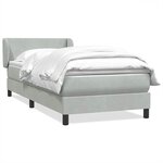 vidaXL Sommier à lattes de lit et matelas gris clair 100x210cm velours