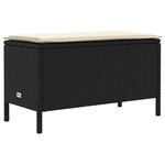 vidaXL Pouf de Jardin Noir et Crème 80 x 38 x 45 cm Rotin PE
