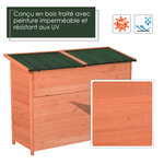 Armoire de jardin sur pied double porte étagère et toit bitumé relevable dim. 128L x 50l x 90H cm bois sapin pré-huilé