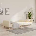 vidaXL Canapé-lit à 2 places avec deux oreillers crème tissu