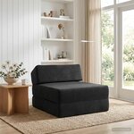vidaXL Canapé-lit pliable Noir 60 x 70 x 41 cm Tissu