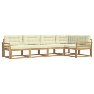 vidaXL Ensemble de canapés d'extérieur 4 pc Blanc et crème Polyester