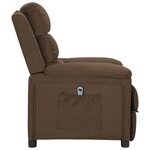 vidaXL Fauteuil inclinable électrique Marron Tissu