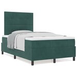 lit box spring vidaXL avec matelas vert foncé petit double en velours