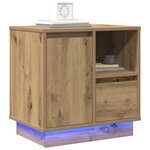 vidaXL Tables de chevet avec LED 2 Pièces Chêne artisanal 50x34 5x50 cm