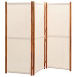 vidaXL Cloison de séparation 3 panneaux Blanc crème 210x180 cm
