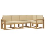 vidaXL Ensemble de canapés d'extérieur 5 Pièces Blanc et Beige