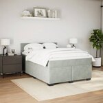 vidaXL Sommier à lattes de lit et matelas Gris clair 160x200cm Velours
