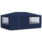 vidaXL Tente de réception avec parois latérales 4x6 m Bleu 90 g/m²