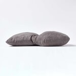 Coussin lombaire ergonomique en suédine  Gris foncé - HOMESCAPES