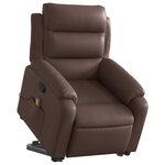vidaXL Fauteuil inclinable de massage Marron Similicuir