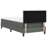 vidaXL Lit à ressorts avec matelas Gris foncé 90 x 200 cm tissu