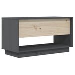 vidaXL Meuble TV Gris 74x34x40 cm Bois de pin massif