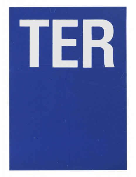 THIRARD - Plaque de signalisation TER  marquage blanc sur fond bleu  panneau PVC adhésif  65x90mm - THIRARD