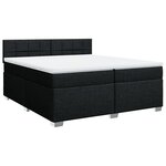 vidaXL Sommier à lattes de lit avec matelas Noir 200x200 cm Tissu