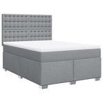 vidaXL Sommier à lattes de lit avec matelas Gris clair 140x190cm Tissu