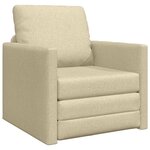 vidaXL Canapé-lit avec coussin Crème 74 x 77 x 81 cm tissu