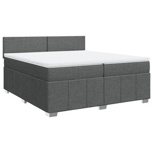 vidaXL Sommier à lattes de lit avec matelas Gris foncé 200x200cm Tissu