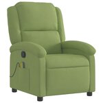 vidaXL Fauteuil de massage inclinable vert clair velours