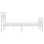 vidaXL Cadre de lit métal sans matelas et pied de lit blanc 140x190 cm