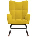 vidaXL Chaise à bascule Jaune moutarde Velours