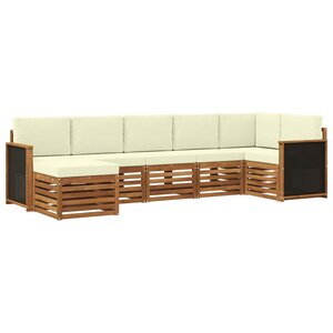 vidaXL Ensemble de canapés d'extérieur 6 pc Naturel et Crème