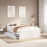 vidaXL Cadre de lit sans matelas avec tête de lit blanc 140x200 cm pin