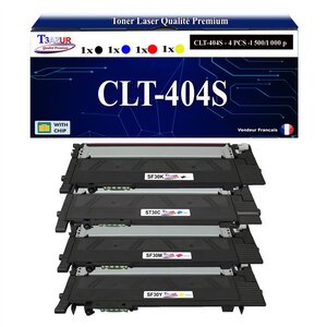 T3AZUR - 4x Toners compatibles avec Samsung CLT-404S pour Samsung Xpress C430 C430W C480 C480FN C480FW C480W C483W