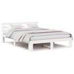vidaXL Cadre de lit en bois blanc Blanc Bois 150 x 200 cm Durable
