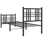 vidaXL Cadre de lit métal sans matelas avec pied de lit noir 80x200 cm