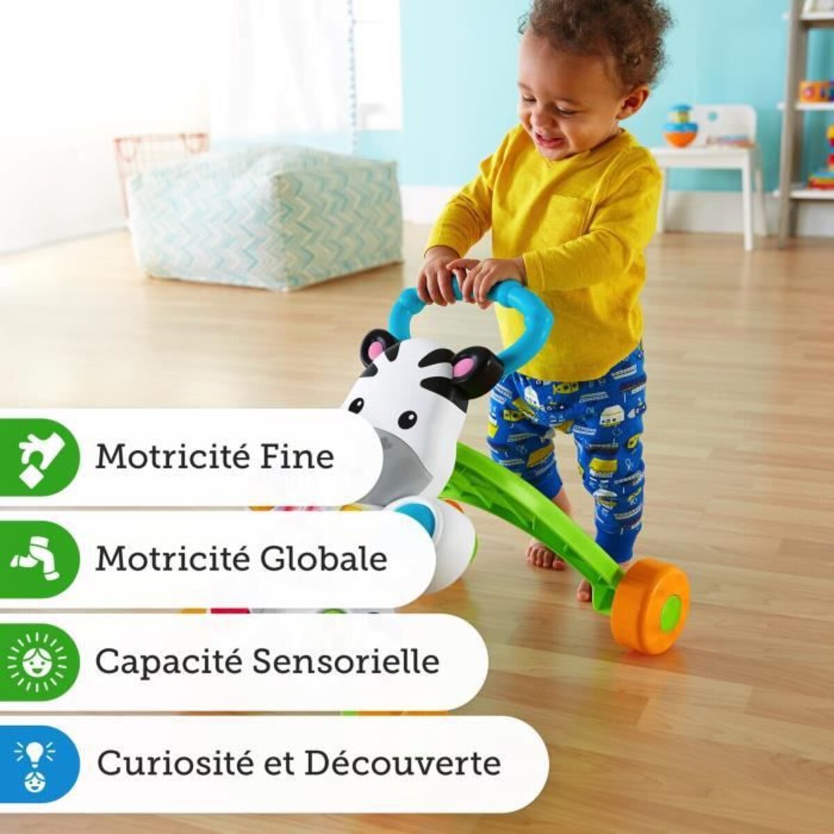 Fisher price mon trotteur zebre parlant 6 mois et La Poste