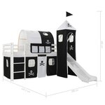 vidaXL Lit mezzanine d'enfants avec toboggan et échelle Pin 97x208 cm