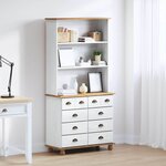 vidaXL Hutch ASKIM Blanc 91 x 40 x 184 cm Bois de pin massif