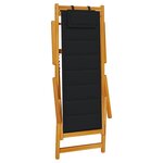 vidaXL Chaises de plage pliantes 2 Pièces en acacia noir et textilène