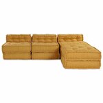 vidaXL Canapé modulaire 4 Pièces Jaune tissu